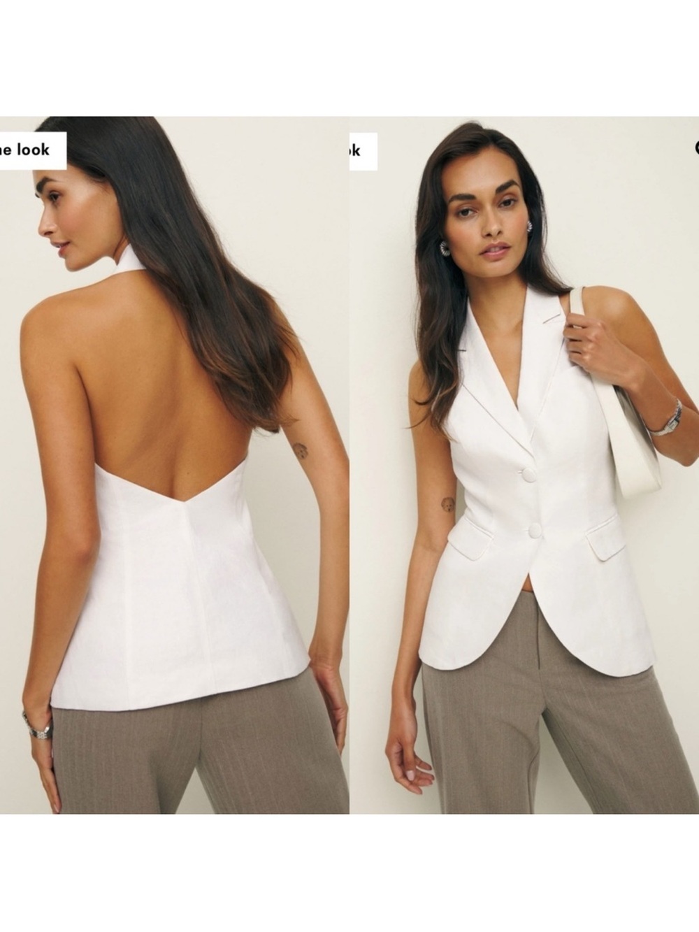White Sleeveless Tailored Vest Top